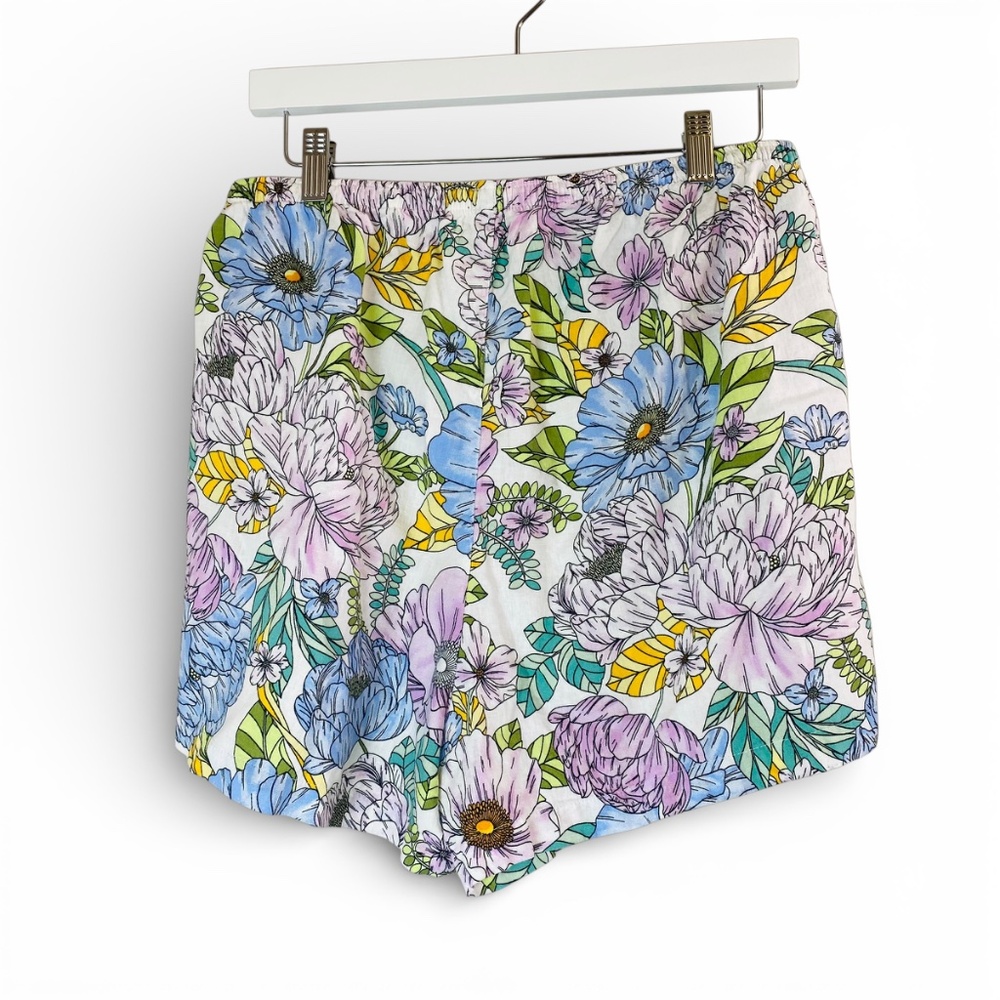 GAP Linen Blend Pajamas set shorts and Short Sleeve top in multi floral Size LT - Picture 8 of 10
